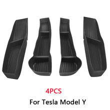 Carica l'immagine nel visualizzatore di Gallery, 4 PCS Door Side Storage Box Front Back Door Handle Armrest Tray Organizer For Tesla Model 3 Model Y 2016-2021 Car Accessories