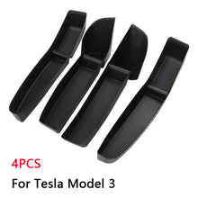 Carica l'immagine nel visualizzatore di Gallery, 4 PCS Door Side Storage Box Front Back Door Handle Armrest Tray Organizer For Tesla Model 3 Model Y 2016-2021 Car Accessories