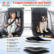 Charger l'image dans la galerie, XL Thickest EPE Cushion Car Seat Protector Mat 2 Pack Large Waterproof 600D Fabric Child Baby Seat Protector with Storage Pockets for SUV Sedan Truck Leather and Fabric Car Seat