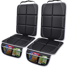Charger l'image dans la galerie, XL Thickest EPE Cushion Car Seat Protector Mat 2 Pack Large Waterproof 600D Fabric Child Baby Seat Protector with Storage Pockets for SUV Sedan Truck Leather and Fabric Car Seat