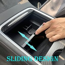 Cargar imagen en el visor de la galería, Aroham 3PCS Center Console Organizer Tray Hidden Cubby Drawer Storage Box ABS Material For Tesla Model 3 Model Y 2021 2022 2023