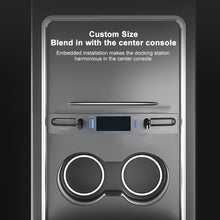 Cargar imagen en el visor de la galería, Aroham 27W Quick Charger Docking Station USB LED Shunt Hub Extension Center Console Smart Sensor For Tesla Model 3 Y 2021 2022 2023
