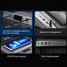 Cargar imagen en el visor de la galería, Aroham 27W Quick Charger Docking Station USB LED Shunt Hub Extension Center Console Smart Sensor For Tesla Model 3 Y 2021 2022 2023