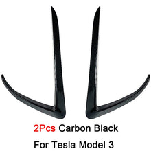 Cargar imagen en el visor de la galería, Front Bumper Cover Wind Knife ABS Glossy Black Fog Lamp Trim Carbon Look Blade Trim Light Eyebrow For Tesla Model 3 Y 2017-2022
