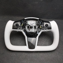 Charger l'image dans la galerie, For Tesla Yoke Steering Wheel White Leather and Special Design For Model 3 Model Y 2017-2023