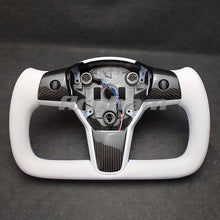 Charger l'image dans la galerie, For Tesla Yoke Steering Wheel White Leather and Special Design For Model 3 Model Y 2017-2023