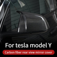 画像をギャラリービューアに読み込む, Trim For Tesla model Y 3 accessories/car model y model 3 carbon accessoires real carbon fiber Rear view mirror cover