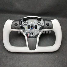 Charger l'image dans la galerie, For Tesla Yoke Steering Wheel White Leather and Special Design For Model 3 Model Y 2017-2023