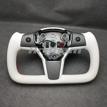 Charger l'image dans la galerie, For Tesla Yoke Steering Wheel White Leather and Special Design For Model 3 Model Y 2017-2023