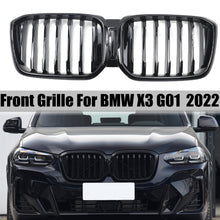 Charger l'image dans la galerie, Car Front Grills Kidney Grill Bumper Racing Grille Gloss Black Double Slat Single Line For BMW X3 X4 G01 G02 LCI 2022+