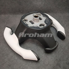 Carica l'immagine nel visualizzatore di Gallery, Carbon Fiber Car Yoke Steering Wheel Racing Style No Heating Replacement 2017 2018 2019 2020 2021 2022 2023 For Tesla Model 3 Model Y