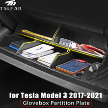 Cargar imagen en el visor de la galería, Glove Box Organizer Partition Plate for Tesla Model 3 2017-2021 2022 2023 Center Console Storage Glovebox Container Shelf