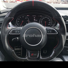 Load image into Gallery viewer, Refit Carbon fiber Leather steering wheel For Audi A3 A2 A5 A6 A7 A4L A6L Q3 Q5L Q7 A1 TT A8 2014 2015 2016 2017 2018 2019 2020