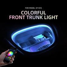 Load image into Gallery viewer, Aroham Front Ambient Light with RGB Adjustable Color Bluetooth Control Led Light Bar For Tesla Model 3 Y S X Car Accessories