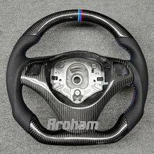 Load image into Gallery viewer, 100% Real Carbon Fiber Alcantara Leather Car Steering Wheel For BMW E90 320i 325i 330i 335i E87 120i 130i 120d No Paddle