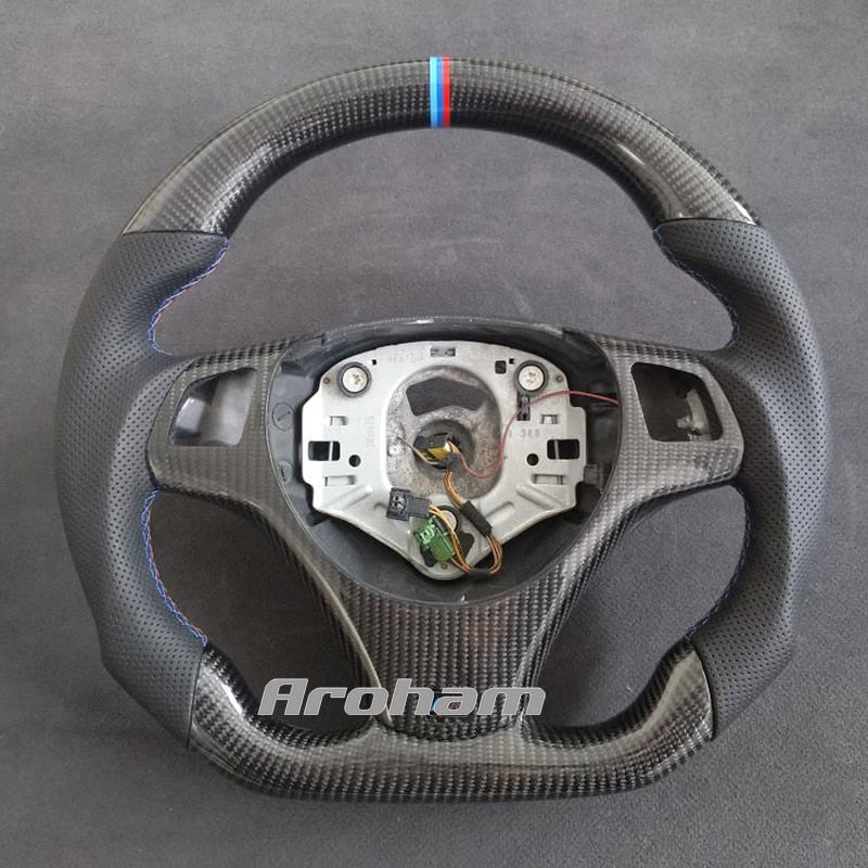 100% Real Carbon Fiber Alcantara Leather Car Steering Wheel For