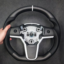 画像をギャラリービューアに読み込む, High Quality Matte Alcantara Carbon Fiber YOKE Steering Wheel For Tesla Model 3 Model Y 2017 2018 2019 2020 2021 Car Accessories