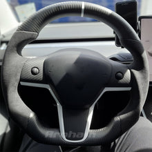 画像をギャラリービューアに読み込む, High Quality Matte Alcantara Carbon Fiber YOKE Steering Wheel For Tesla Model 3 Model Y 2017 2018 2019 2020 2021 Car Accessories