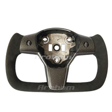 画像をギャラリービューアに読み込む, Yoke Steering Wheel No Heating Custom Carbon Fiber Or Full Leather For Tesla Model 3 Model Y 2017 2018 2019 2020 2021 2022 2023