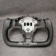Charger l'image dans la galerie, Yoke Steering Wheel For Tesla Model 3 Model Y No Heating Matta/Gloss Carbon Fiber Alcantara or Full Leather