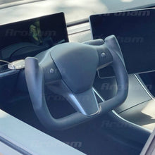 画像をギャラリービューアに読み込む, Yoke Steering Wheel No Heating Custom Carbon Fiber Or Full Leather For Tesla Model 3 Model Y 2017 2018 2019 2020 2021 2022 2023