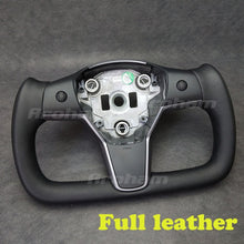 画像をギャラリービューアに読み込む, Yoke Steering Wheel No Heating Custom Carbon Fiber Or Full Leather For Tesla Model 3 Model Y 2017 2018 2019 2020 2021 2022 2023