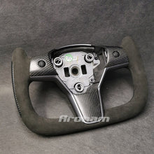 画像をギャラリービューアに読み込む, Yoke Steering Wheel No Heating Custom Carbon Fiber Or Full Leather For Tesla Model 3 Model Y 2017 2018 2019 2020 2021 2022 2023