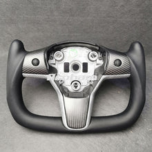画像をギャラリービューアに読み込む, Yoke Steering Wheel No Heating Custom Carbon Fiber Or Full Leather For Tesla Model 3 Model Y 2017 2018 2019 2020 2021 2022 2023
