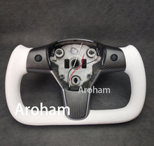 画像をギャラリービューアに読み込む, Yoke Steering Wheel No Heating Custom Carbon Fiber Or Full Leather For Tesla Model 3 Model Y 2017 2018 2019 2020 2021 2022 2023