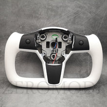 Charger l'image dans la galerie, For Tesla Yoke Steering Wheel White Leather and Special Design For Model 3 Model Y 2017-2023