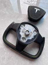 Load image into Gallery viewer, For Tesla High-end custom style steering wheel YOKE steering wheel carbon brazing dimensional steering wheel model3/modely