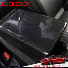 Cargar imagen en el visor de la galería, For Tesla Model 3 interior modification accessories model3 Model Y 2017-2023 central control real carbon fiber armrest box cover