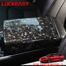 Cargar imagen en el visor de la galería, For Tesla Model 3 interior modification accessories model3 Model Y 2017-2023 central control real carbon fiber armrest box cover