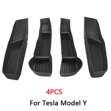 Cargar imagen en el visor de la galería, 4 PCS Door Side Storage Box Front Back Door Handle Armrest Tray Organizer For Tesla Model 3 Model Y 2016-2021 Car Accessories
