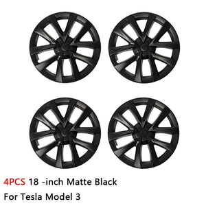 4PCS 18-Inch Hubcap Performance Replacement Wheel Cap Automobile Full Rim Cover For Tesla Model 3 2018-2023 Car Accessories