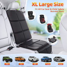 Load image into Gallery viewer, XL Thickest EPE Cushion Car Seat Protector Mat 2 Pack Large Waterproof 600D Fabric Child Baby Seat Protector with Storage Pockets for SUV Sedan Truck Leather and Fabric Car Seat
