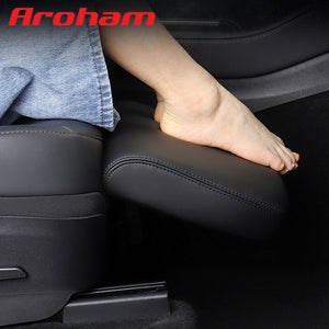 Aroham Automatic For Tesla Model Y Model3 2017-2022 Co-pilot Leg Rest Extension Mat Seat Leather Soft Foot Support Leg Knee Pad