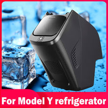 Carica l&#39;immagine nel visualizzatore di Gallery, Carbon Fiber Car refrigerator For Tesla Model Y 2020 2021 2022 2023 2.5L Capacity 12V Plug and Play Replace Heating and Cooling

