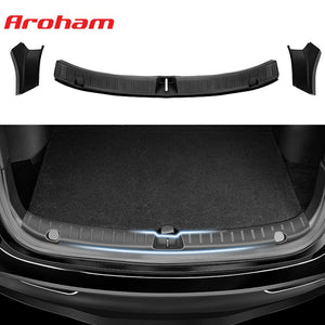 Trunk Plate Cover Leather Style Rubber Protector For Tesla Model Y Threshold Bumper Guards Anti-dirty Pad Prevent Scratching