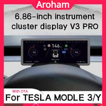 Load image into Gallery viewer, Aroham For Model 3 Y 6.86&#39;&#39; HUD Screen Dashboard Cluster Instrument Heads Up Display 2.5D IPS HD Modification Accessories Speedometer
