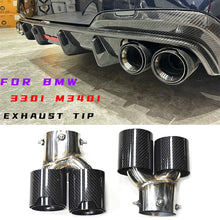 画像をギャラリービューアに読み込む, 1 Pair Car Exhaust Pipe Carbon Fiber Exhaust Tip For BMW G20 G21 M340i 2019 2020 Muffler Tip Tailpipe MPE Exhaust System
