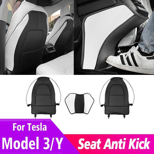 For Tesla Model 3 model Y Seat Back Car Anti Kick Pad Protector Interior Child Anti Dirty Leather Styling Accessories Decoration