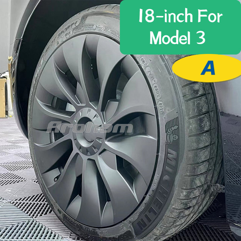 4pcs Car Whirlwind Hubcap Wheel Cover 18inch For Tesla Model 3 2021