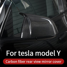 Load image into Gallery viewer, Trim For Tesla model Y  3 accessories/car model y model 3 carbon accessoires real carbon fiber Rear view mirror cover
