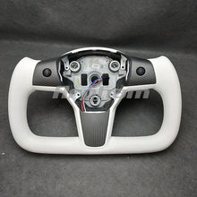 Cargar imagen en el visor de la galería, For Tesla Yoke Steering Wheel White Leather and Special Design For Model 3 Model Y 2017-2023
