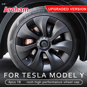 For Japan 19-Inch Whirlwind Uberturbine Hubcap for Tesla Model Y 18 INCH MODEL 3 2017 2018 2019 2020 2021 2022 2023 Wheel Cap Replacement Automobile Cover Accessories