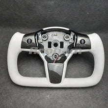 Charger l&#39;image dans la galerie, For Tesla Yoke Steering Wheel White Leather and Special Design For Model 3 Model Y 2017-2023
