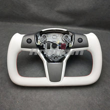 画像をギャラリービューアに読み込む, For Tesla Yoke Steering Wheel White Leather and Special Design For Model 3 Model Y 2017-2023
