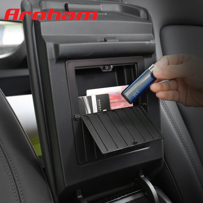 Aroham Car Armrest Holder Box Center Console Organizer Armrest Hidden Storage Box For Tesla Model 3 Model Y Accessories