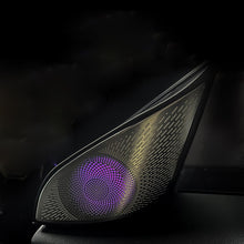 Cargar imagen en el visor de la galería, Aroham Laser Engraved Hollow out Atmosphere Light For Tesla Model 3 Model Y 2021 2022 2023 LED Speaker Cover Saddle Lamp
